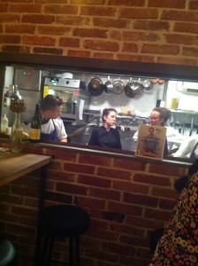 The Frenchie team in the tiny kitchen