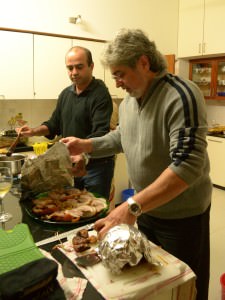The chefs in the kitchen, preparing for the feast