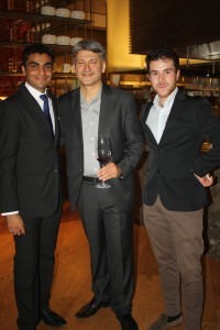 Manu Manikandan of the Ritz-Carlton, Vishal Kadakia of Wine Park with Emanuele Graetz at the dinner