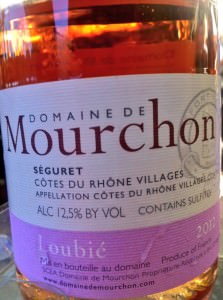 The Domaine de Mourchon rosé