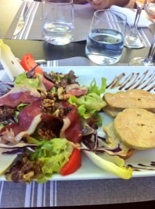 The foie gras salad at Séguret, one sunny afternoon lunch