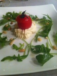 One of the courses from Chef Christian Etienne’s menu des tomates, at his eponymous restaurant in Avignon