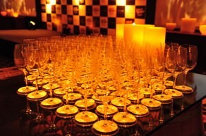 Wines glasses at the Leela Palace – VA Reserve Collection launch