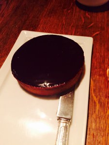 The stunning chocolate tart, part of the dessert at Spring