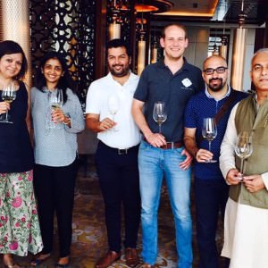 With Uma Chigurupati, Business head Vishal Nagpal, winemaker Adriaan Foot (KRSMA Estates), Aneesh Bhasin and Kripal Amanna at the tasting