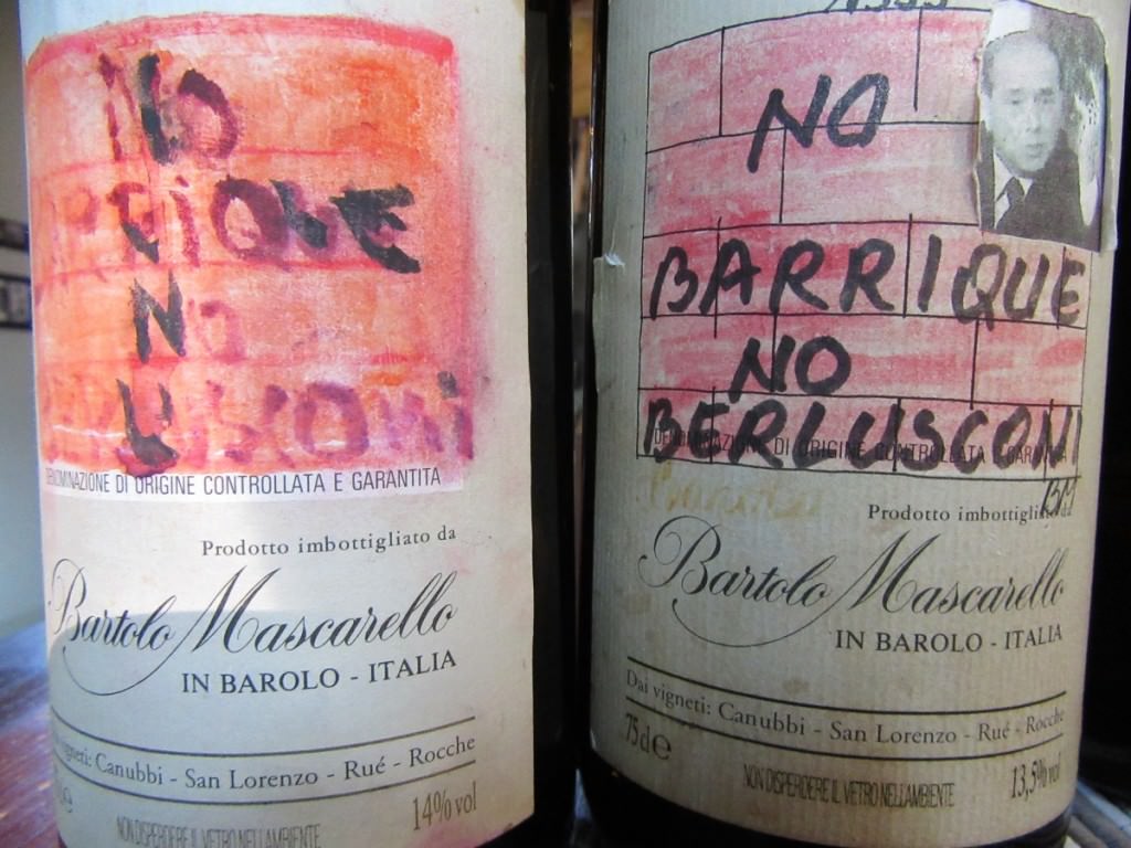 'No barrique, no Berlusconi" Bartolo's handmade labels