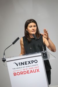 Gaia Gaja speaks on climate change at the Fire and Rain session at Vinexpo 2017. Photos: Vinexpo/Phil-Labeguerie