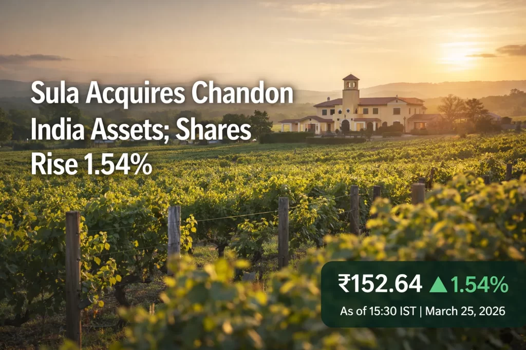 Sula Acquires Chandon India Assets; Shares Rise 1.54%